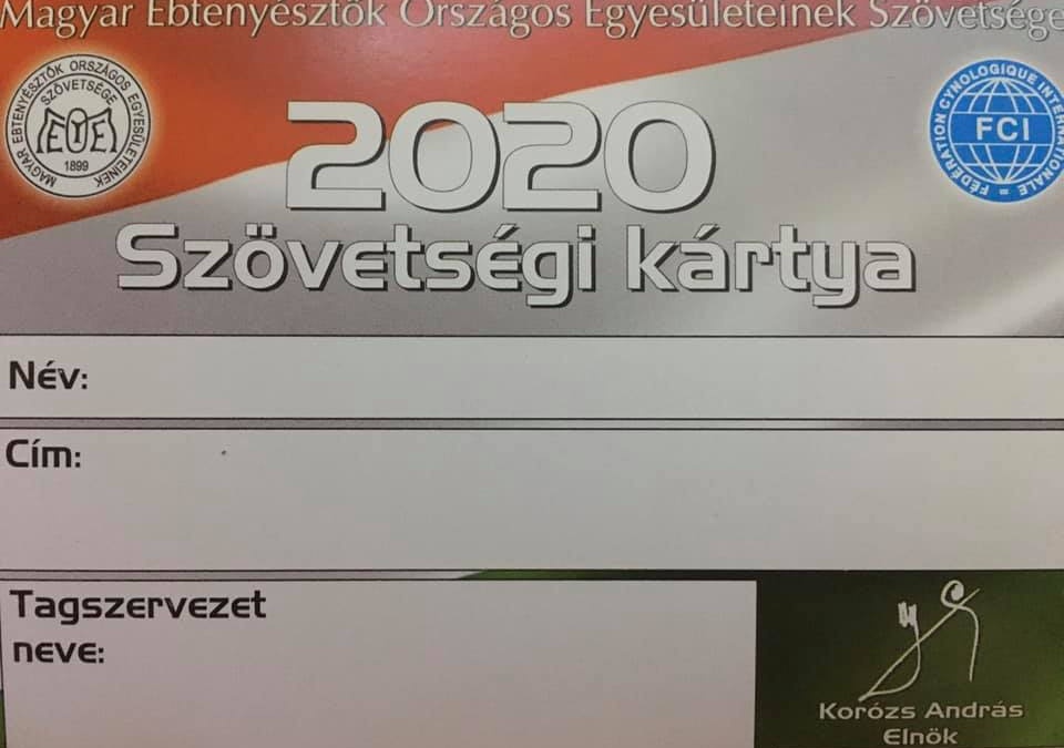 Megérkeztek a 2020 évi MEOESZ tagkártyák