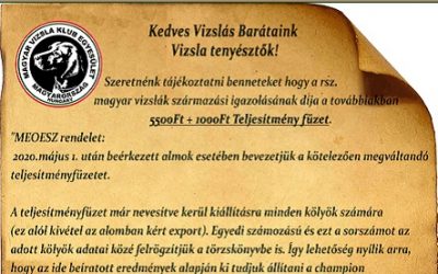 MEOESZ rendelete a kötelező Teljesítmény füzeteről