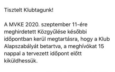 MVKE közgyűlés elhalasztva