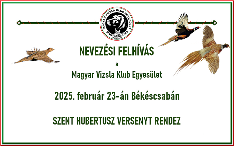 Nevezési felhívás – Békéscsaba Szent Hubertusz II.